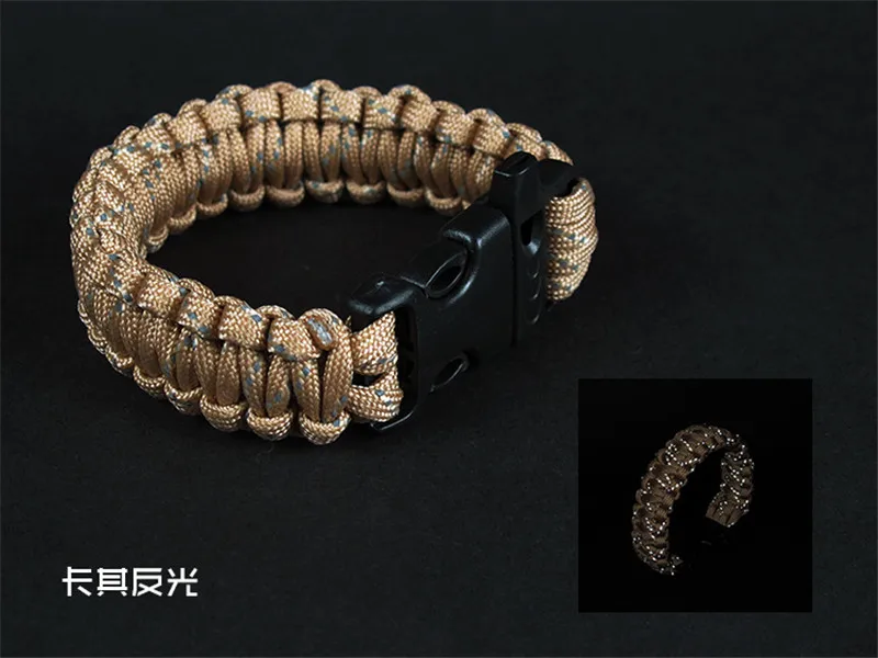 9 cores high-strength reflective Paracord bracelet Emergency Survival Bracelet Rope with Whistle Buckle Outdoor Camping