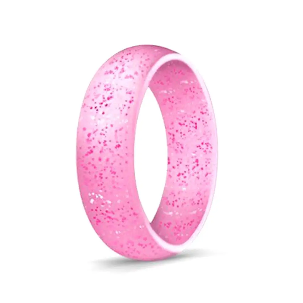 2.7mm Outdoor Silicone Glitter Ring Wide Narrow Type Couple Ring 10 PCS Thin Stackable Durable Comfortable Antibacterial Rubber