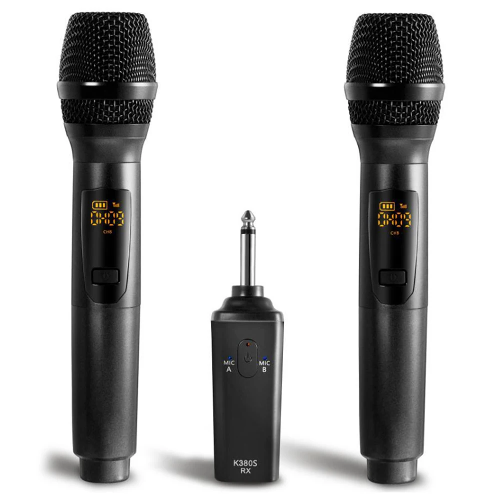 2pcs K380S Wireless Microphones USB Rechargeable