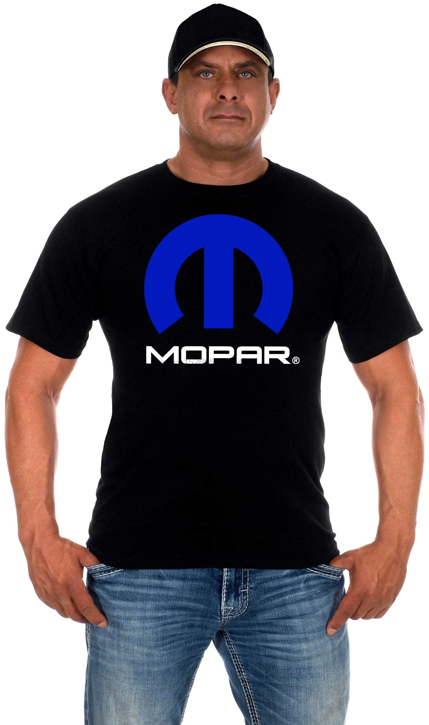 JH дизайн Для Мужчин's логотип Mopar Футболка короткий рукав с круглым вырезом