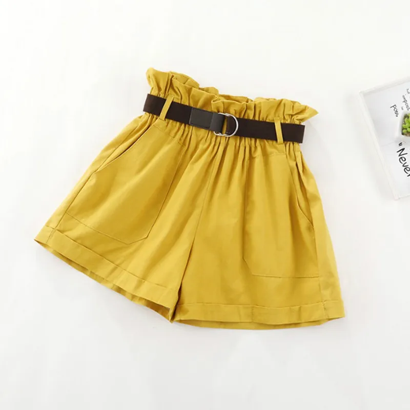 Цвет: желтый Pantalones Cortos Mujer Женские повседневные летние шорты с эластичной резинкой на талии трикотажные прогулочные шорты - Цвет: Цвет: желтый
