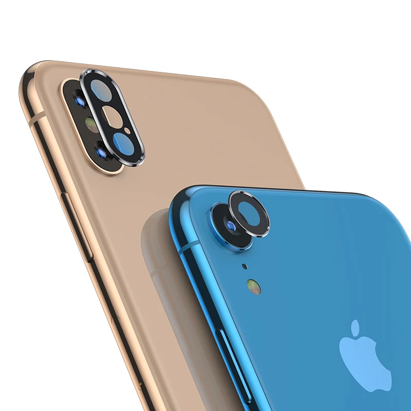 

Camera Screen Protector for iPhone XS Max XR with Metal Lens Ring Case for iPhone XS X Full Cover Tempered Glass Protective film