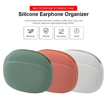 

Mini Earphone Bag Storage Box Case Travel Earbuds Boxes Cable Wire Silicone Protective Case Universal Earphones Pouch