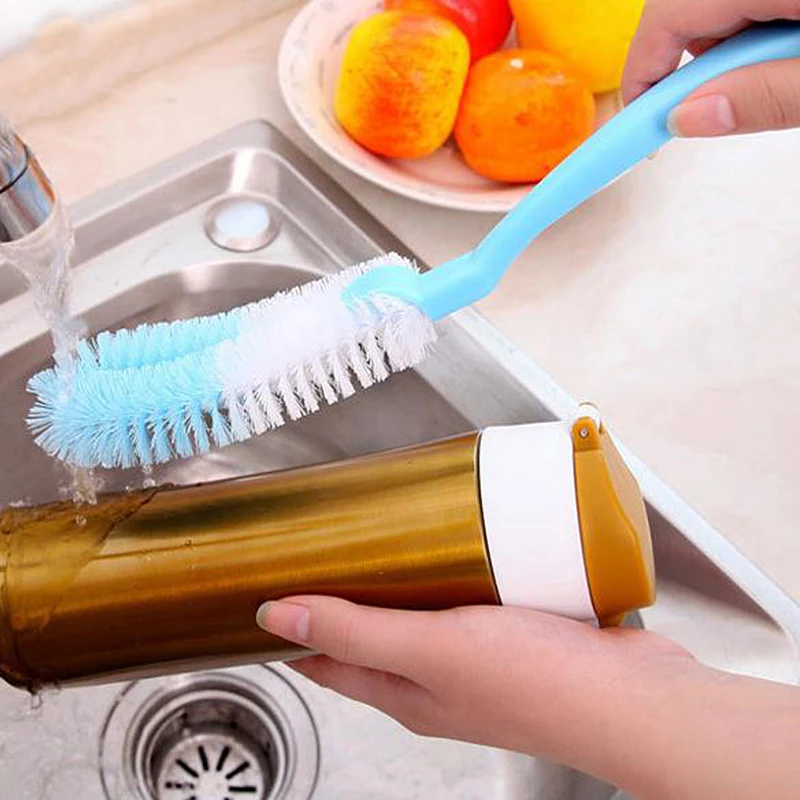 Пластиковая чистящая щетка для мытья посуды с мягкой щетиной бутылок длинной