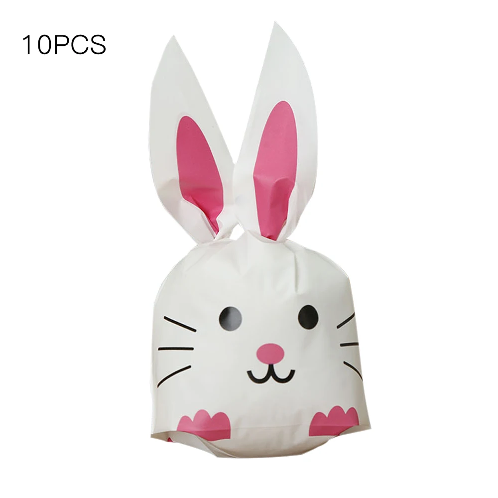 10pcs Cute Rabbit Ear Cats Cookie Bags For Candy Biscuits Snack Baking Package Wedding Birthday Easter Party Decoration Supplies - Цвет: 05