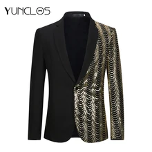 YUNCLOS, однобортный сценический костюм с блестками, мужской костюм для свадебной вечеринки в стиле хип-хоп, модный Театральный Костюм с цифровой печатью, блейзер