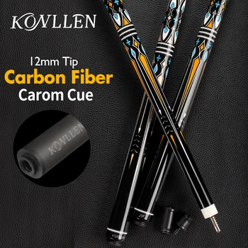 

KONLLEN Carbon Carom Cues 3 Cushion Carbon Fiber Shaft 12mm Tip 142cm Radial Pin Joint Professional Korea 3 Cushion Game Cues