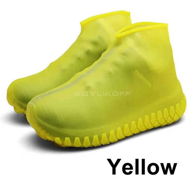 KOTLIKOFF Silicone overshoes Reusable galoshes silicone Waterproof Shoe covers for shoes from rain shoe Overshoes Unisex Yellow