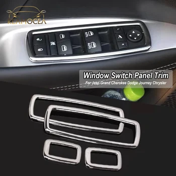 

Reamocea 4x ABS Car Door Window Switch Panel Trim Frame Cover Bezel Fit For Jeep Grand Cherokee Dodge Journey Chrysler 2012 2017