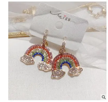 

Dream girl love cloud rainbow earrings female long tassel earrings