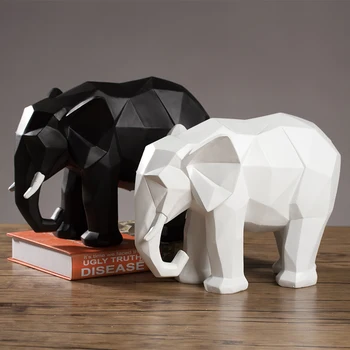 

CREATIVE GEOMETRIC ORIGAMI RESIN ANIMAL ELEPHANTS TV CABINET DESKTOP DECORATION PORCH DECORATIVE CRAFTS ORNAMENTS