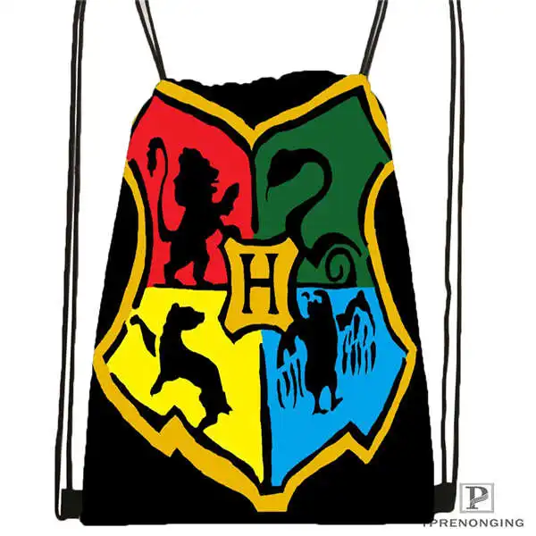 Custom hufflepuff-@ 01-походная сумка на шнурке милый рюкзак для детей(черная спинка) 31x40 см#180611-03-127 - Цвет: Drawstring Backpack