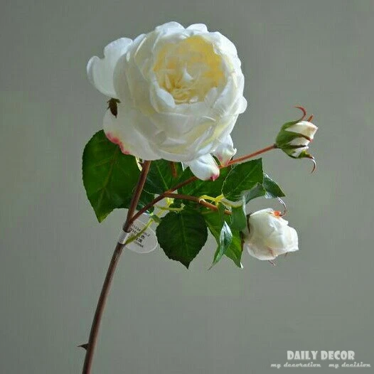 12pcs /lot! 3 heads high quality English roses fake decorative rose flowers wedding artificial flower wholesale