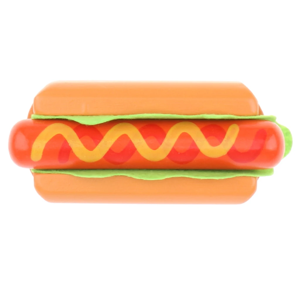 Wooden Hot Dog Kitchen Food Play  Developmental Pretend Play Birthday Gift 5