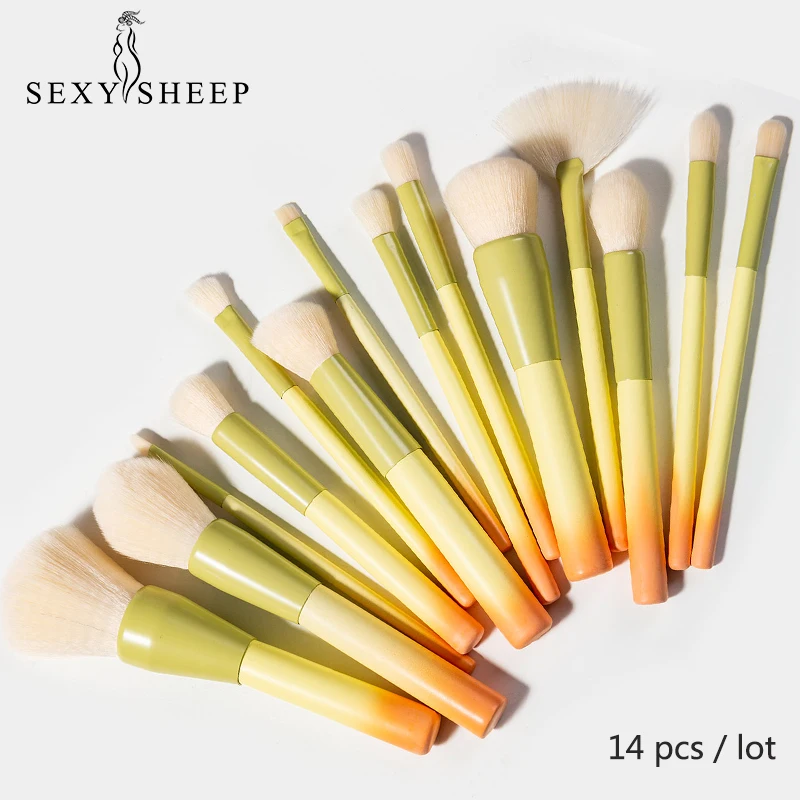 

SEXYSHEEP brushes Pearl Gold Makeup brushes set Professional Beauty Make up brush Natural hair Foundation Powder Blushes