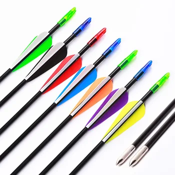 

250 pcs 6mm Fiberglass Arrow Coat Arrow Training Arrow Practice Arrow Recurve Bow Stable Flight Shooting Hunting