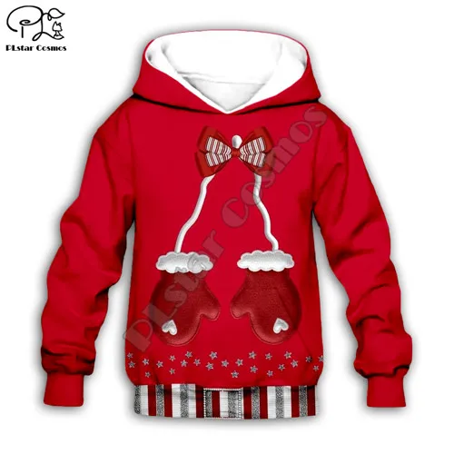 Kids hoodies Толстовка с капюшоном и 3D-принтом Санта Клауса и оленя для маленьких детей пуловер на молнии для мальчиков и девочек - Цвет: Kids hoodies