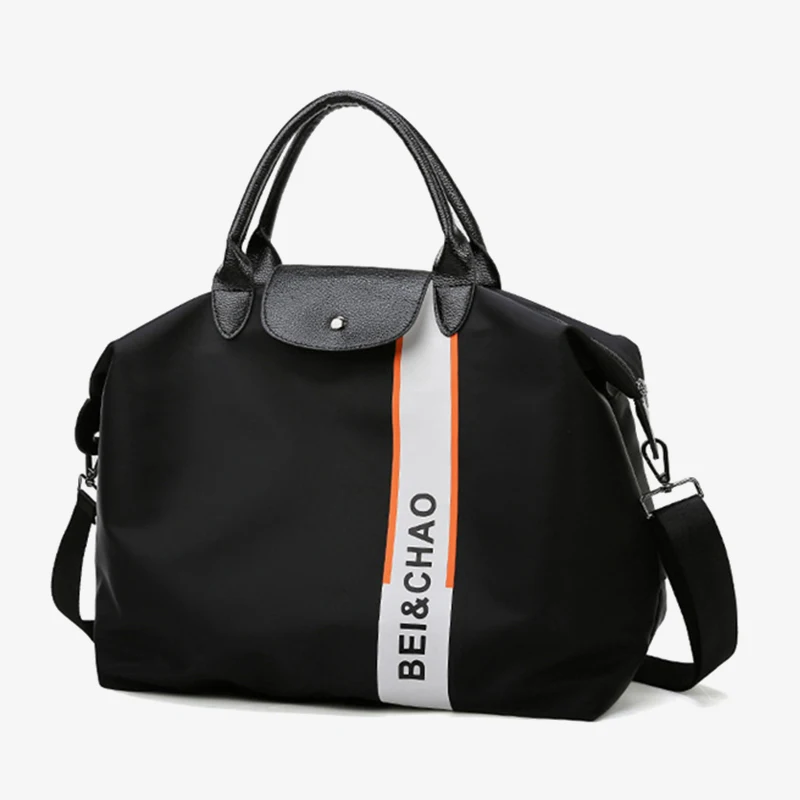 Men's Big Nylon Sport Travel Bag Organizer Large Capacity Carry-on Bag Lady Crossbody Bags Traveling Bags And Luggage For Women - Цвет: BK