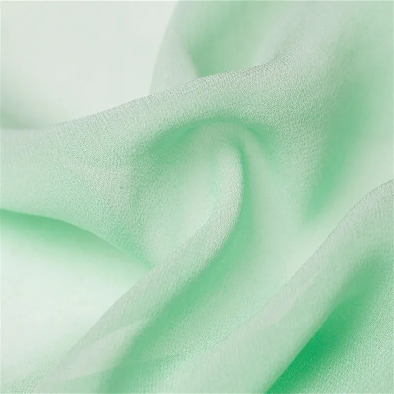16 light green Жоржет шелковая ткань 10 момме 44 дюйма 114 см Ahimsa Peace Boski материал шелк GGT ткань для хиджаб Абая джилбаба - Цвет: 16 light green