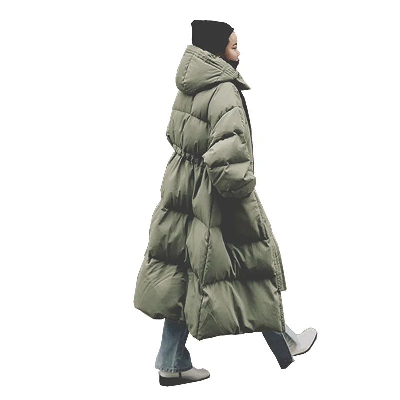 С капюшоном, с хлопковой подкладкой, длинное теплое пальто с длинным рукавом, свободные женские парки, модная зимняя одежда, зима, утепленная куртка