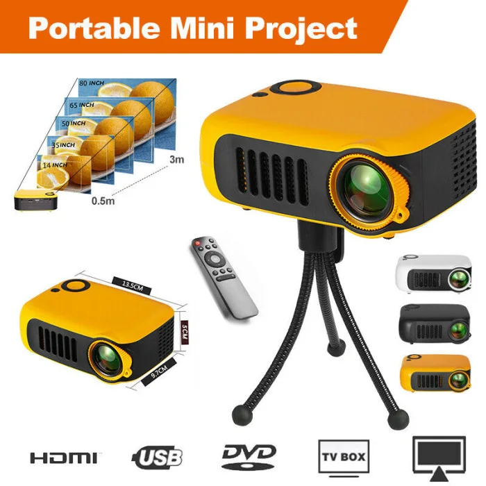 Мини портативный карманный проектор HD 1080P ЖК-видео для домашнего кинотеатра HDMI USB FKU66