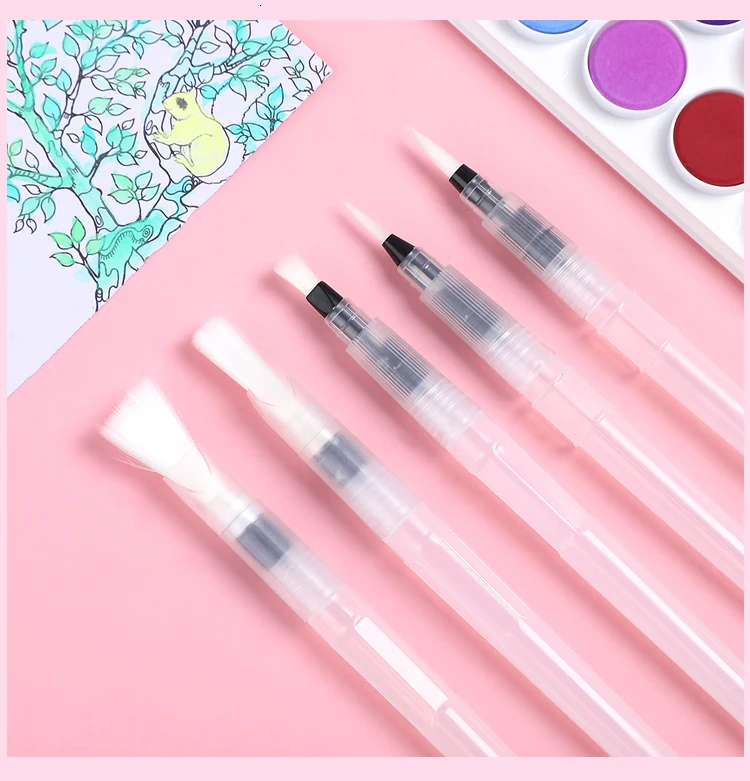 JIANWU 3pcs or 6pcs/set Simple painting scriptliner water pen Painting in water colours brush pen set art supplies Drawing tool