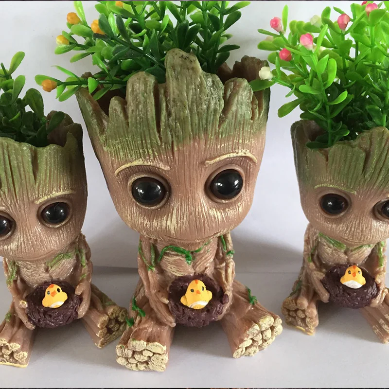 

Grut Potted Flower Pot Avenger Alliance Animation Tree Personality Grut Pot Pen Cylinder Hand-held Bird House anime figure lol