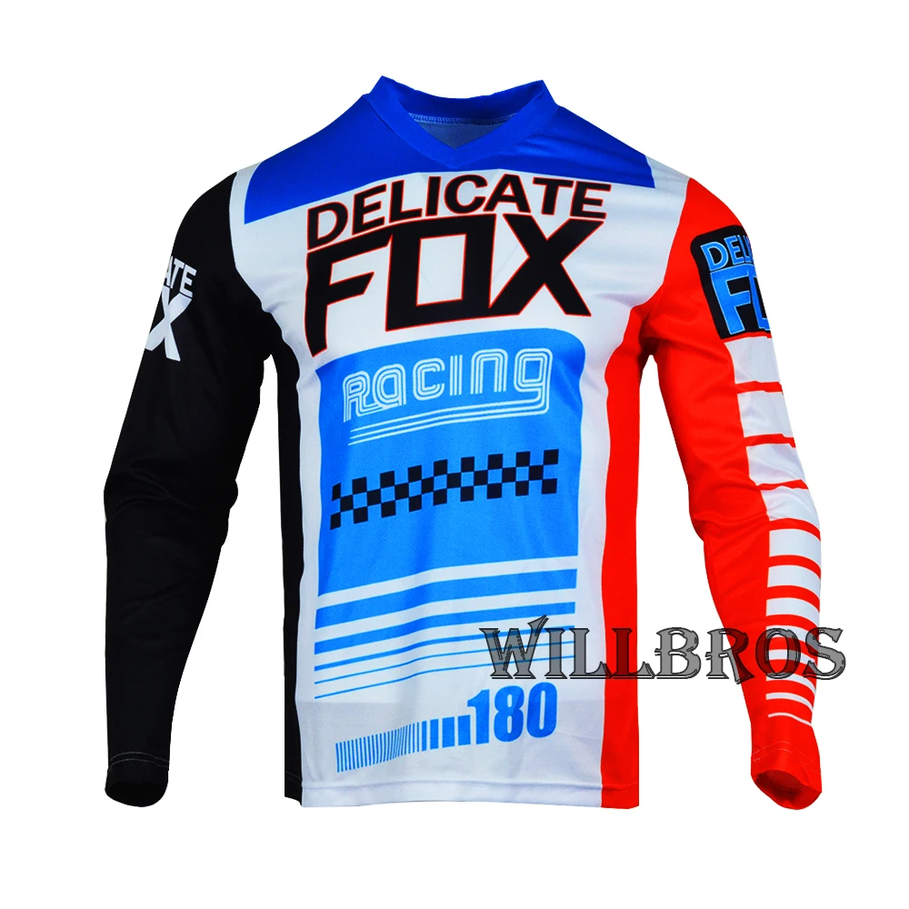 Hot Sales Delicate Fox 180 Race Falcon Jersey Street Moto Summer Long Sleeve Mountain Bicycle Offroad Racing T-shirt