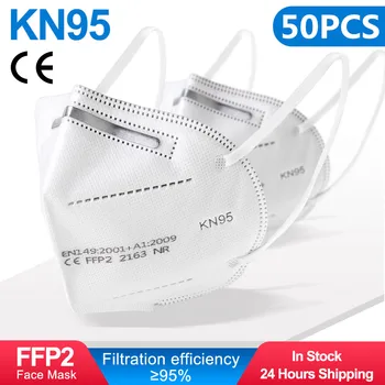 

50PCS ffp2 face mask KN95 facial masks filter maske Mouth mask anti dust mask mascaras mascarilla ventilation masque FFP2 mask