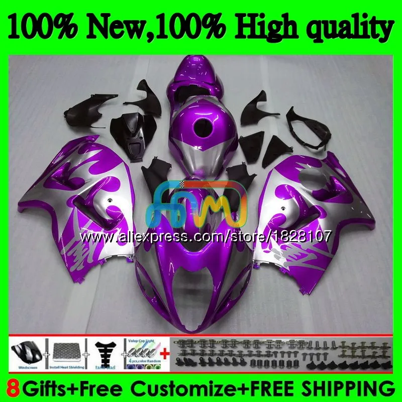 Hayabusa для SUZUKI GSX-R1300 GSXR 1300 1996 1997 1998 фиолетовый серебристый 1999 2000 2001 48BS. 193 GSXR1300 96 97 98 99 00 01 обтекатели - Цвет: No. 1