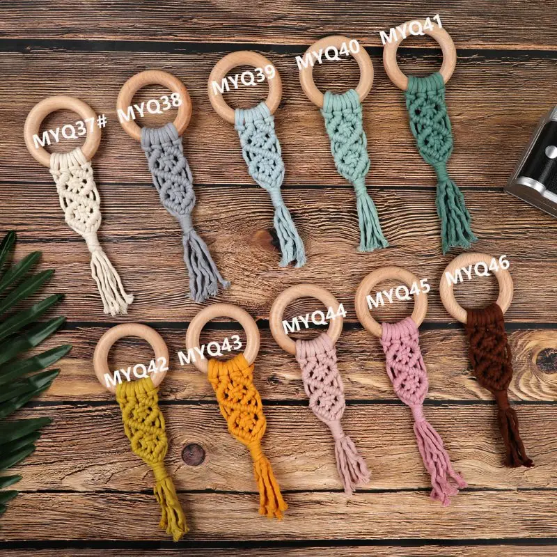 Безопасные органические деревянные Прорезыватели Boho Прорезыватели для зубов детские сенсорные игрушки подарок для душа