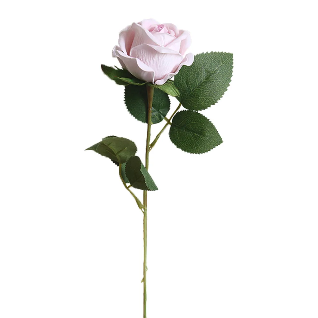 Один элегантный красивый Европейский искусственный цветок, имитация розы, фланелевый букет цветов для дома, вечерние, свадебные украшения