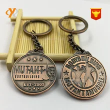 Профессиональные изготовители настраиваемые металлические брелки для ключей Ретро юбилей 3D рельефный брелок и ремесла