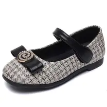  Spring Baby Girls Shoes British Style Flats Flying Princess Rhinestone Cute Shoes Kids Comfortable Soft Sole Quality Zapatos 