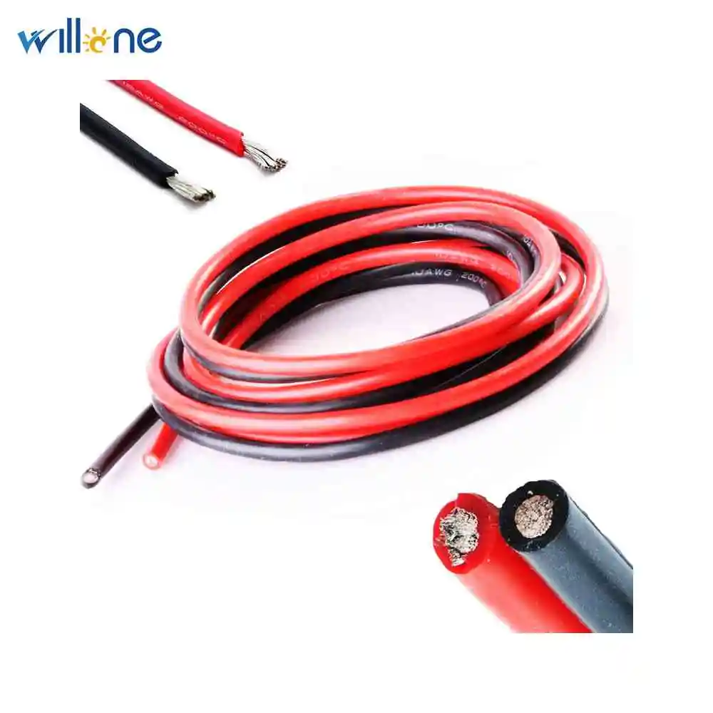 4 мм2 dc Солнечный Кабель для соединения солнечного PV-кабеля 12awg медный провод черный красный