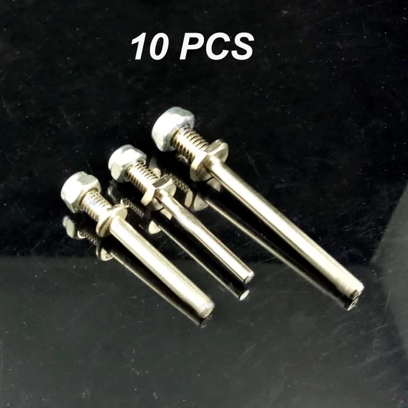 10PCs Landing Gear Stainless Steel Drive Shaft  Axle 3MM 4MM 5MM With Nuts M5/M6/M8   For RC Airplane DIY Parts