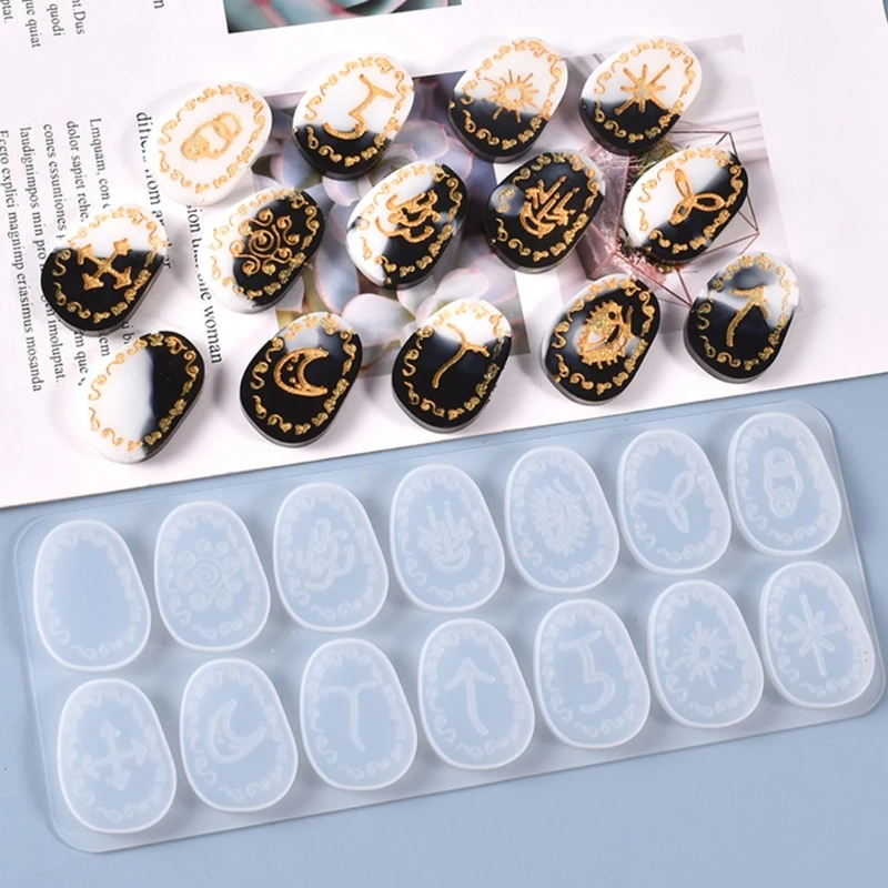 

Crystal Epoxy Resin Mold Rune Divination Casting Silicone Mould DIY Crafts Tool