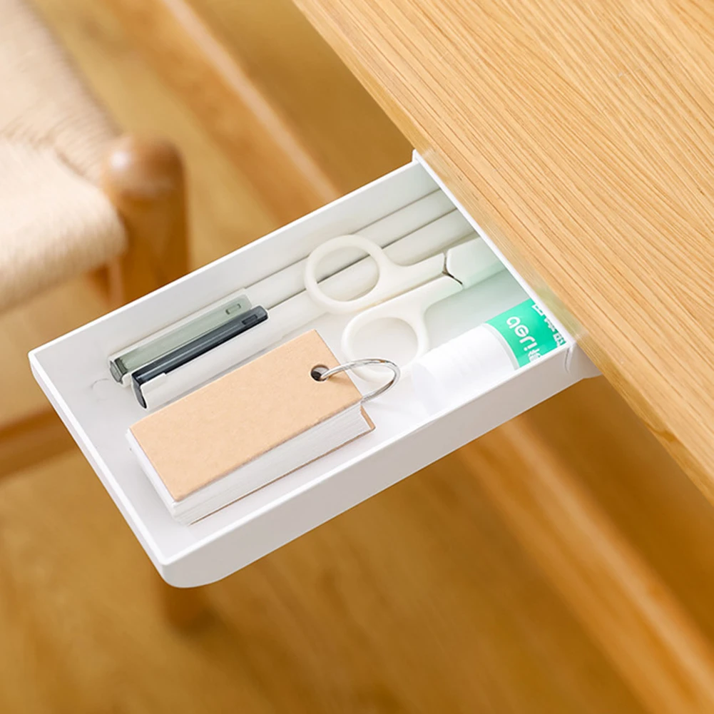 Самоклеющиеся под стол ящик Органайзер для макияжа карандаш лоток настольная