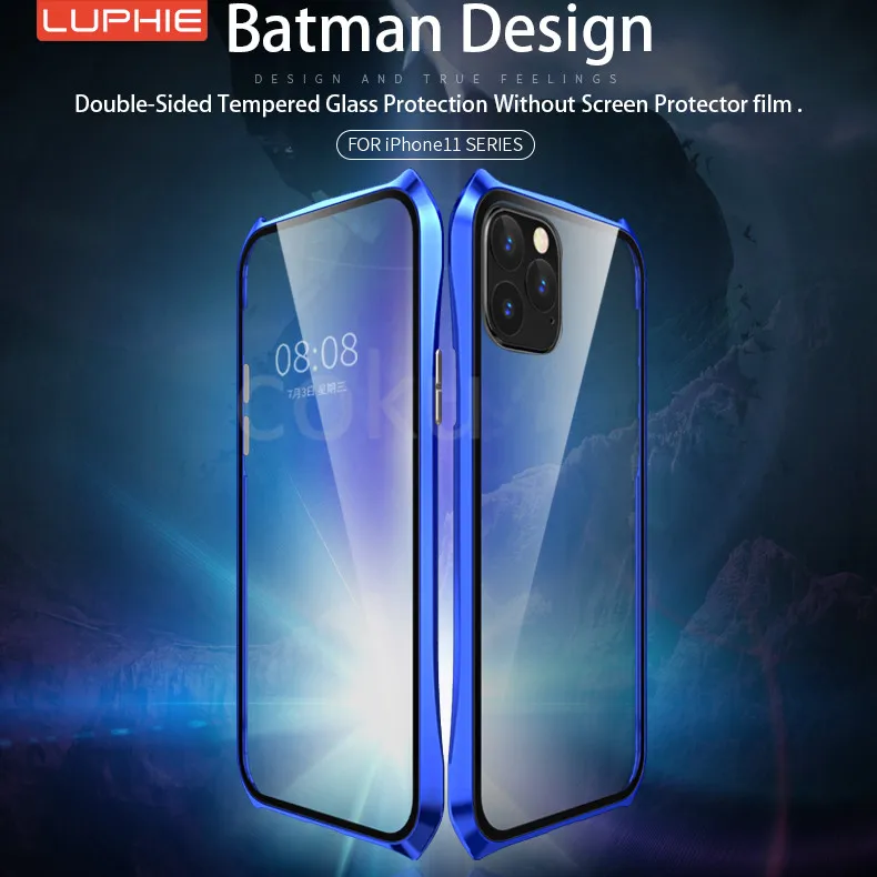 Роскошный Магнитный чехол для iphone 11 Pro Max, чехол-книжка 360, металлический бампер, прозрачное стеклянное покрытие для iphone 11 Pro, броня