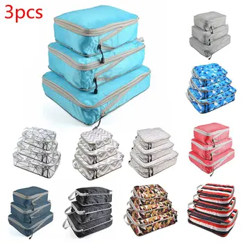 

3pcs Travel Storage Bag Set For Clothes Shoes Packing Cube Bag Tidy Organizer Wardrobe Suitcase Pouch Travel Organizer Bag Case