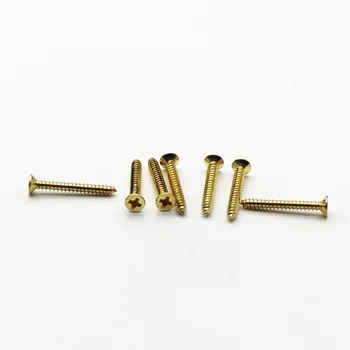 

M4x30mm 500pcs Self-tapping Brass Wood Screws solid phillips round flat head wood screw
