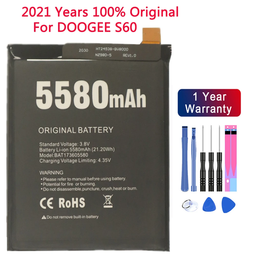 Battery For Doogee S60 Replacement Batteries Rechargeable Lite Bateria BAT173605580 5580mAh Tested+Repair tools | Мобильные телефоны