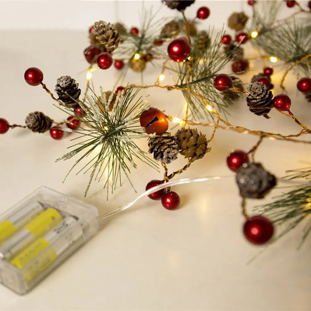 New Silver Copper Wire Pine Needle String Led String Christmas Wedding Fairy Tale Wreath Outdoor Decoration