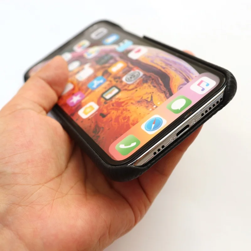 Роскошный Litchi зернистый чехол для телефона из натуральной кожи для iPhone Xs