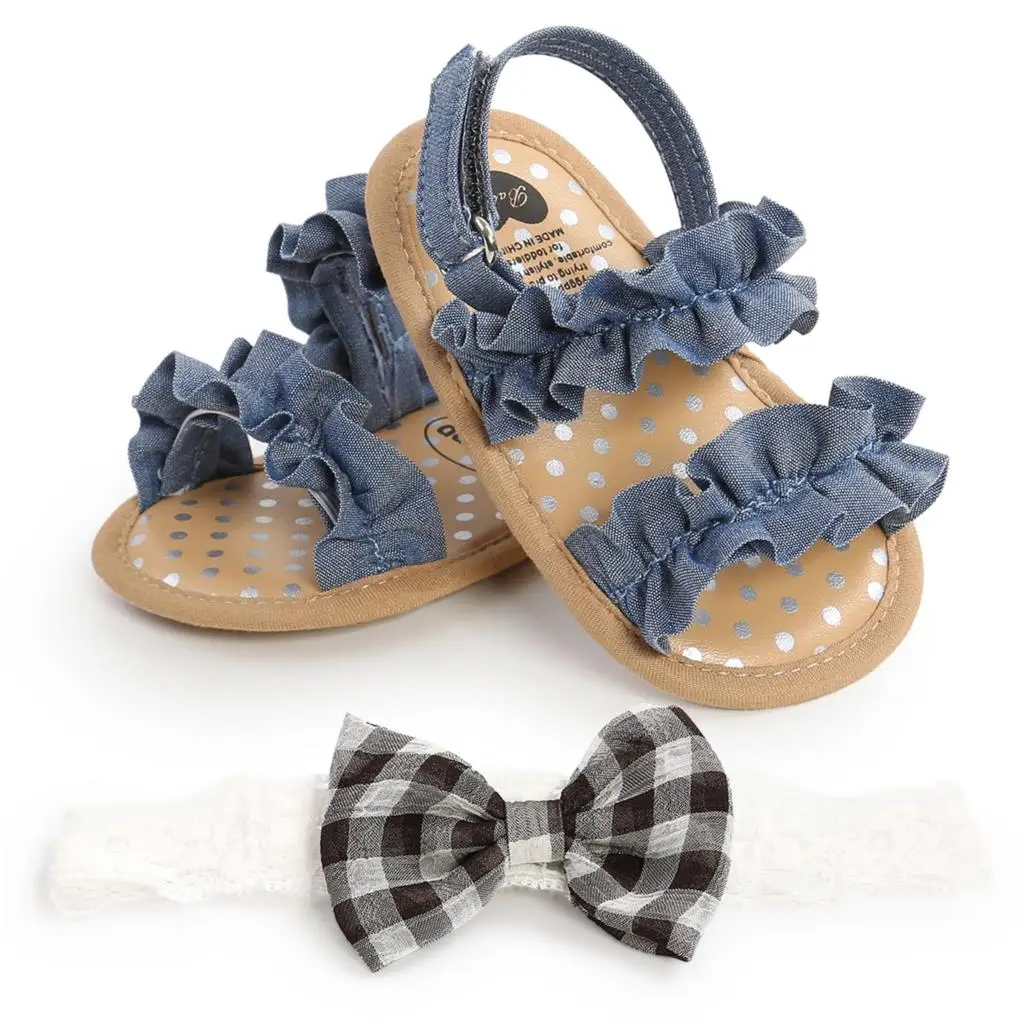 Fashion Anti-Slip Soft Sole Ruffle Flat Shoes Toddler Baby Girls Summer Sandals