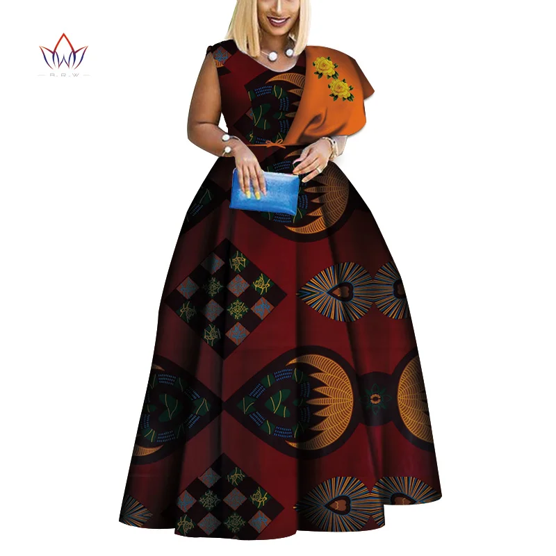 Новинка Дашики африканские платья с принтом Базен одно плечо платье для вечеринки vestidos размера плюс африканские платья для женщин WY3834 - Цвет: 10