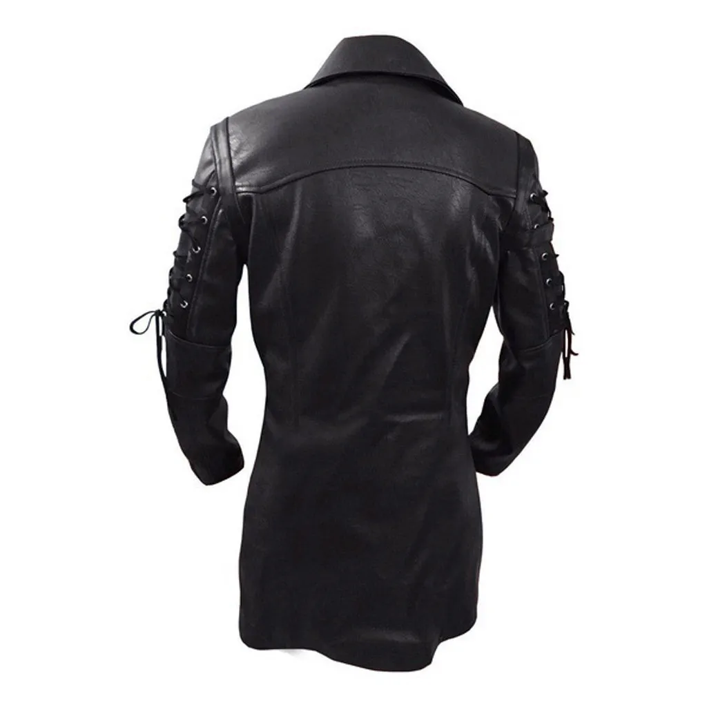 Модная мужская куртка, винтажные кожаные куртки, байкерские, мотоциклетные, на молнии, с длинным рукавом, высокое качество, пальто, верхние блузки, мужские пальто, Новинка