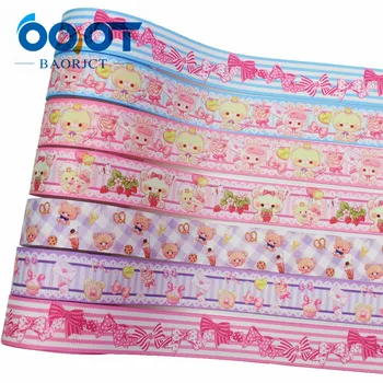 

OOOT BAORJCT I-191221-2797,25mm,10yards Cartoon Thermal transfer Printed grosgrain Ribbons,bow cap DIY accessories decorations