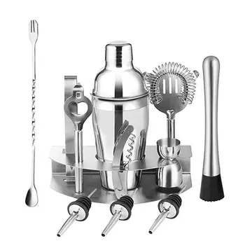 

12PCS Stainless Steel Cocktail Shaker Set Drink Mixer Kit Bartender Tools Mixer Set for Restaurant Hotel Party Bar Home
