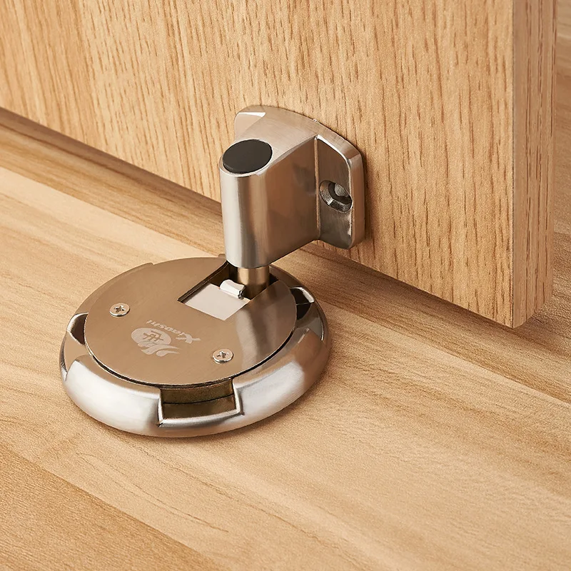 

Japanese Style Push Floor Installation Floor Knob Bedroom Door Strong Windproof Non-Magnetic Punched Door Stop Bathroom Floor In